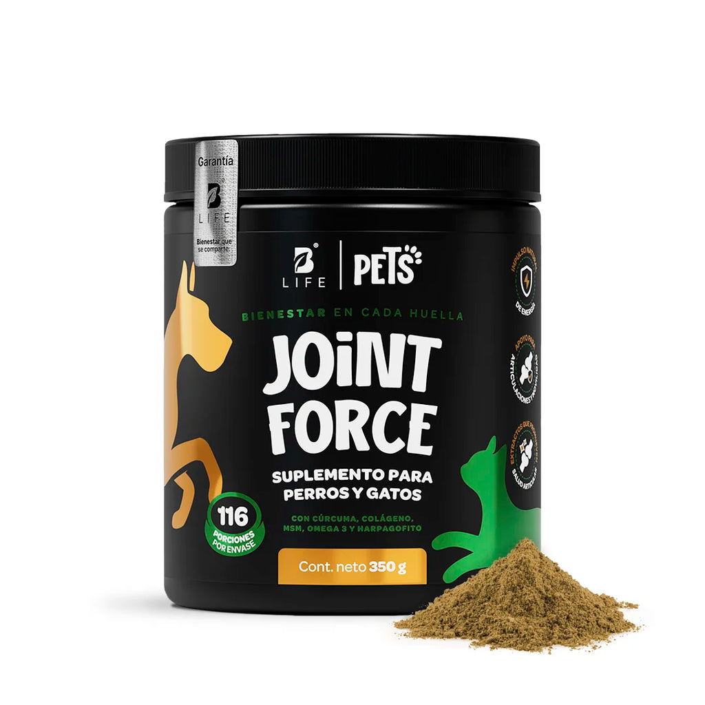 Suplemento Articular en Polvo para Perros y Gatos | Con MSM, Colágeno, Omega 3 y Extractos Naturales | 350 g | Sabor Res - 350 g - B Life®