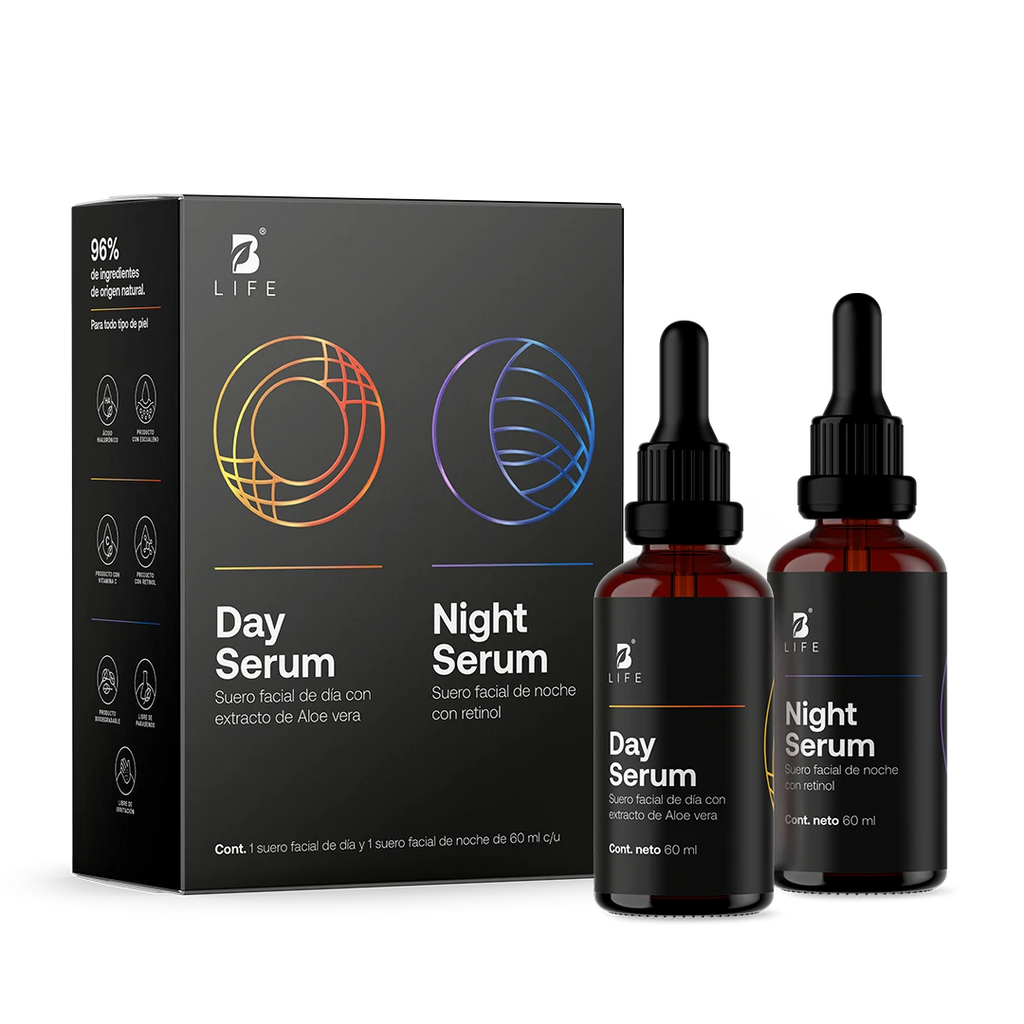 Kit Day & Night Serum | Kit de Sérums de Día y Noche 60 ml c/u - 120 ml | c/u - B Life®
