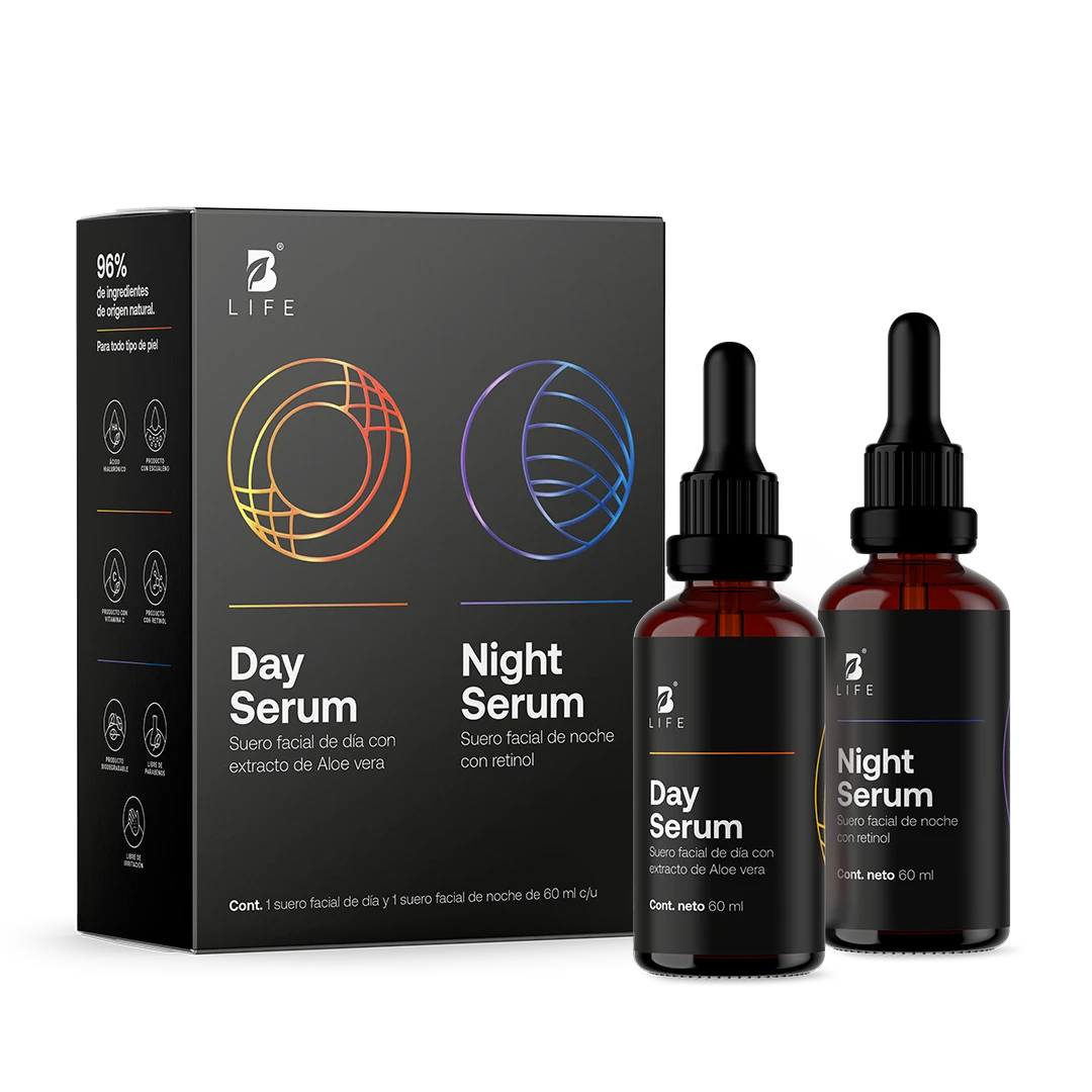 Kit Day & Night Serum | Kit de Sérums de Día y Noche 60 ml c/u - 120 ml | c/u - B Life®