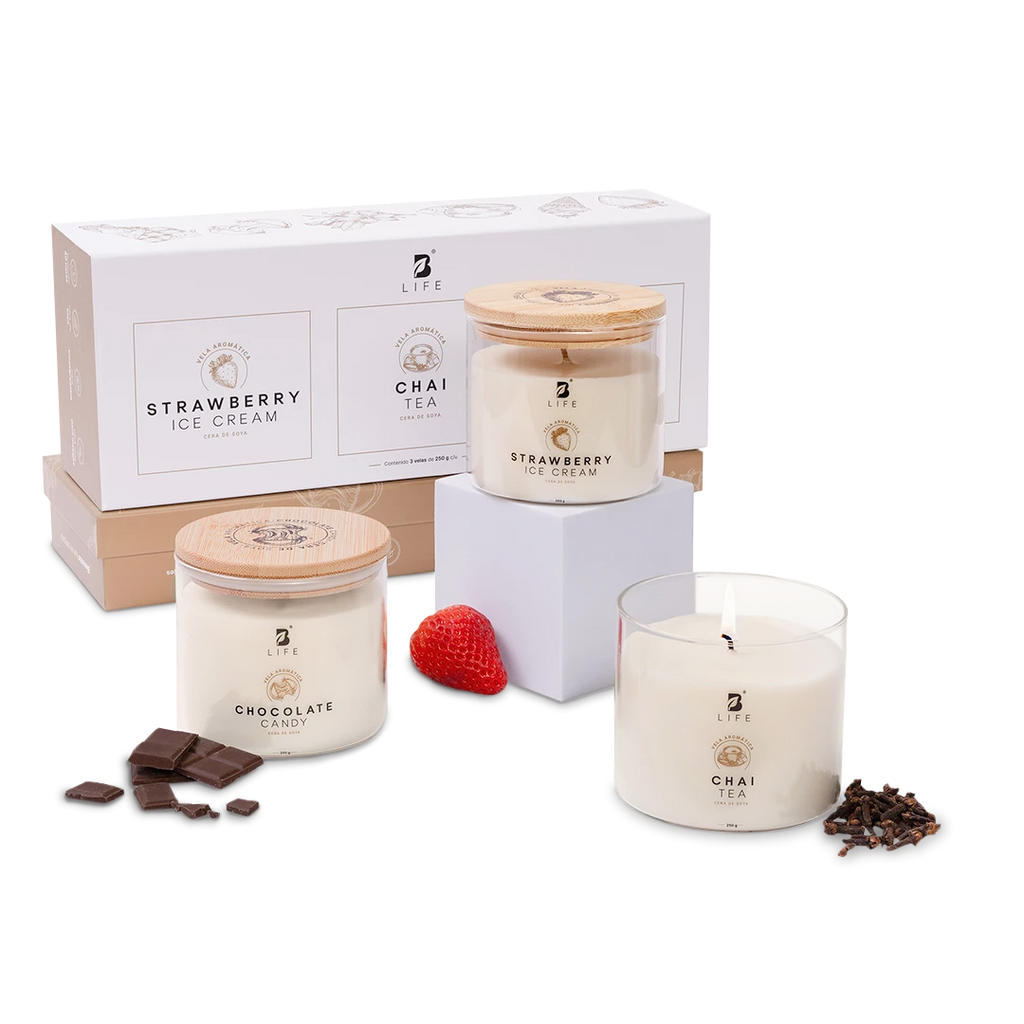 Kit de 3 Velas Sweet Delight 250g c/u - 250 g c/u - B Life®