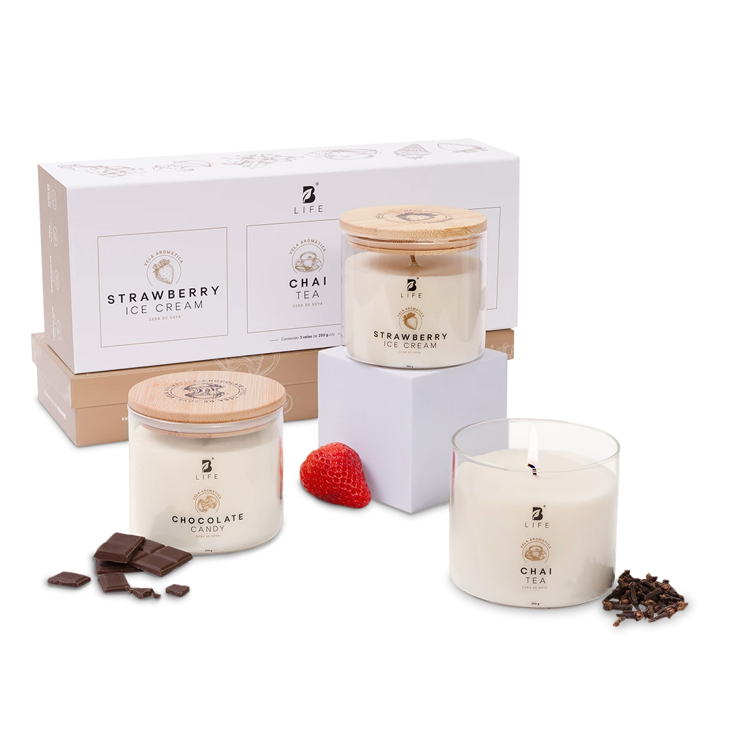 Kit de 3 Velas Sweet Delight 250g c/u - 250 g c/u - B Life®