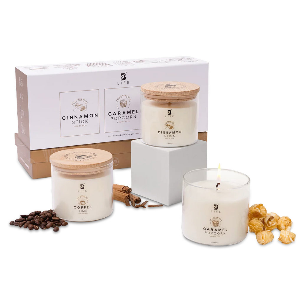 Kit de 3 Velas Warm Wishes 250 g c/u - 250 g c/u - B Life®