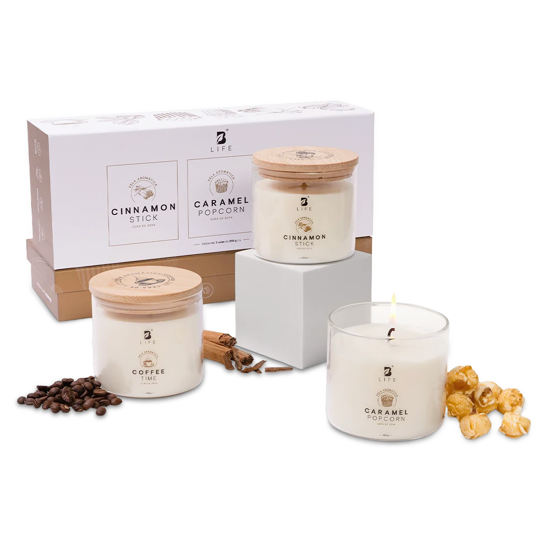 Kit de 3 Velas Warm Wishes 250 g c/u - 250 g c/u - B Life®