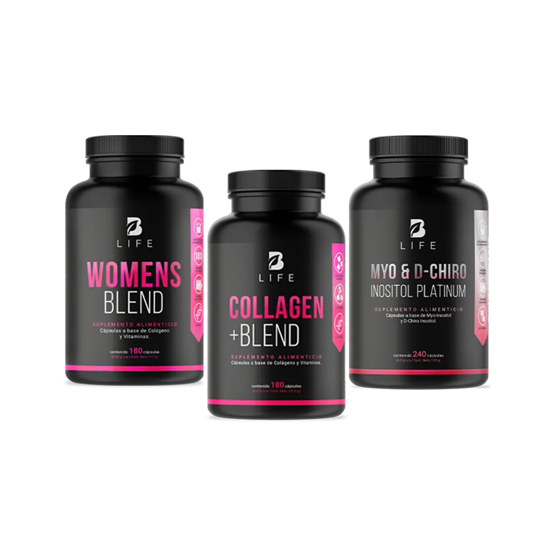 Kit para Mujer B Life. Presentación con Vitaminas, Colágeno y Extractos