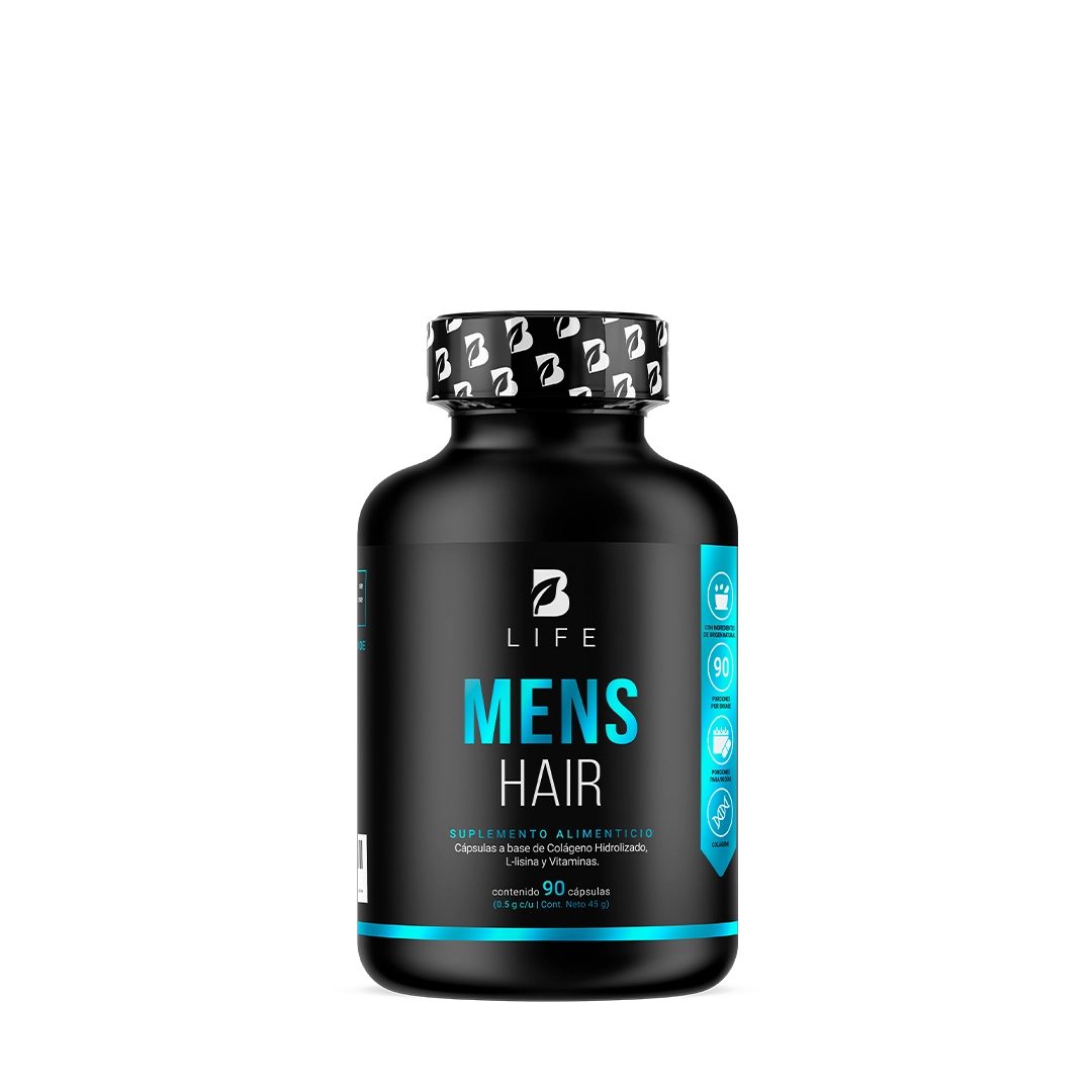 Vitaminas para el Cabello de Hombre | Colágeno Hidrolizado, L Lysina, Zinc, B5, B6, Biotina y D3