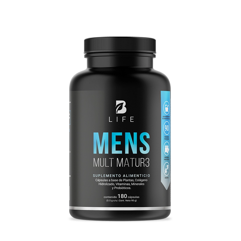 Multivitamínico para Hombre 40+ | Con Vitaminas A, C, D, E, Calcio, Colágeno, Creatina y Probióticos