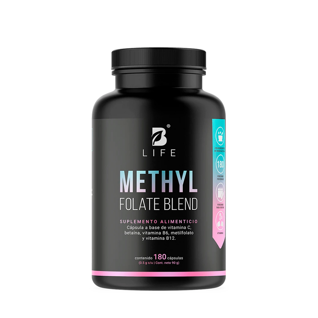 Mezcla con Metilfolato, Vitamina C, B6 y B12 | 500 mg por Cápsula | 180 Cápsulas  - 180 Caps | 500 mg - B Life®