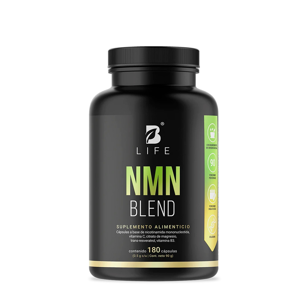Fórmula N.M.N | con Trans-Resveratrol, Vitamina C, Citrato de Magnesio y Vitamina B3 | 180 Cápsulas | 1000 mg por Porción - 180 Caps | 500 mg - B Life®