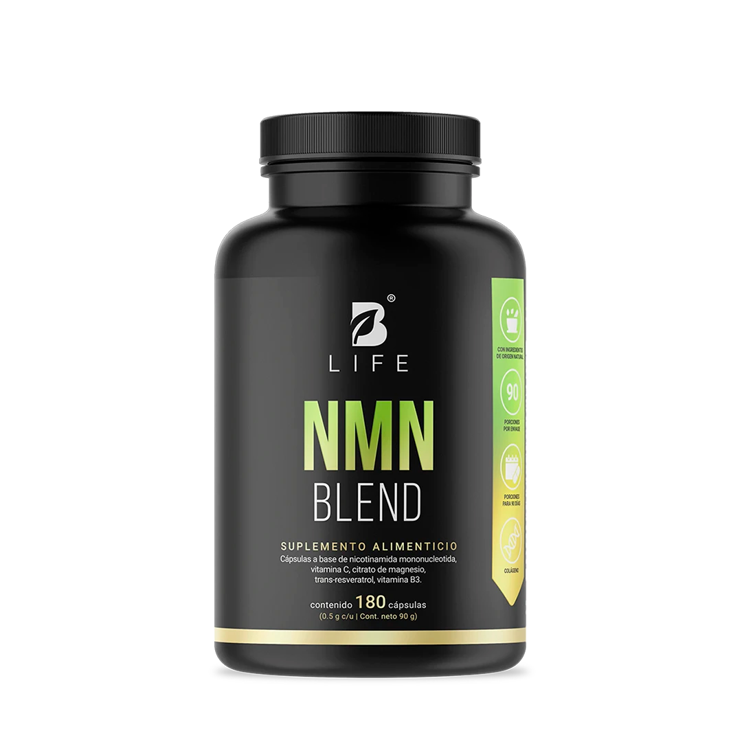 Fórmula N.M.N | con Trans-Resveratrol, Vitamina C, Citrato de Magnesio y Vitamina B3 | 180 Cápsulas | 1000 mg por Porción - 180 Caps | 500 mg - B Life®