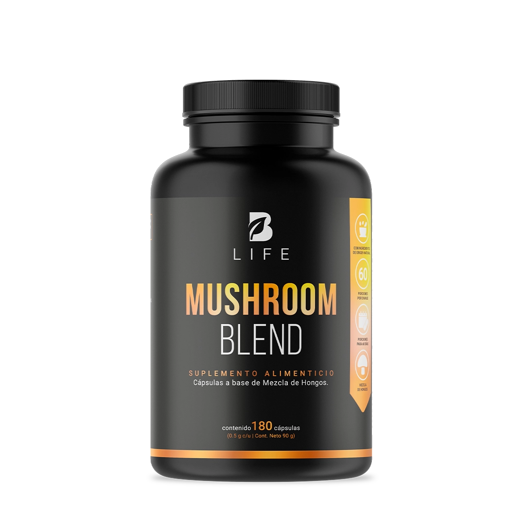 Mezcla de Hongos Adaptogenos | Melena de León, Reishi, Cordyceps, Chaga | 1500 mg por porción 