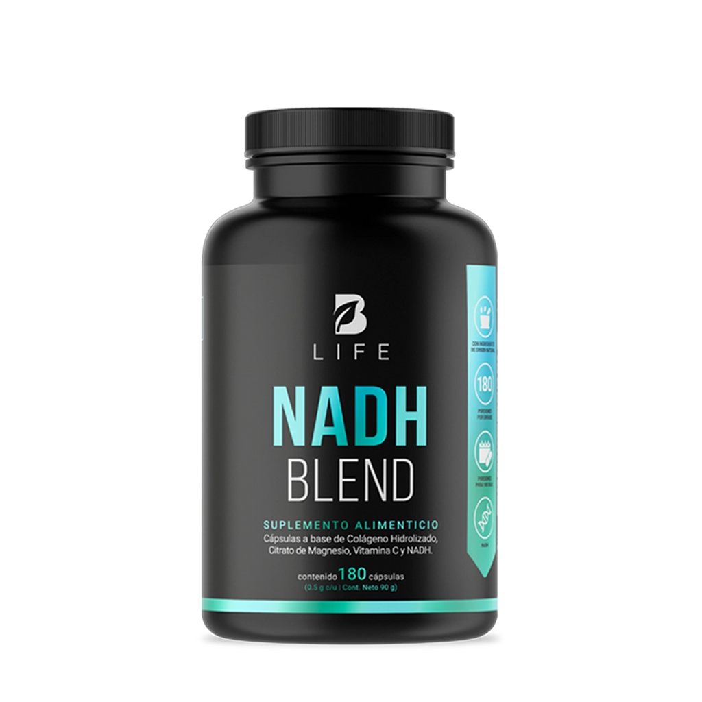 NADH con Magnesio y Colágeno | 180 cápsulas - 180 Caps | 500 mg - B Life®