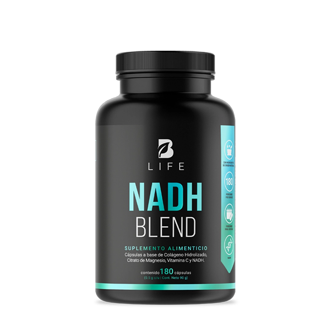 NADH con Magnesio y Colágeno | 180 cápsulas - 180 Caps | 500 mg - B Life®