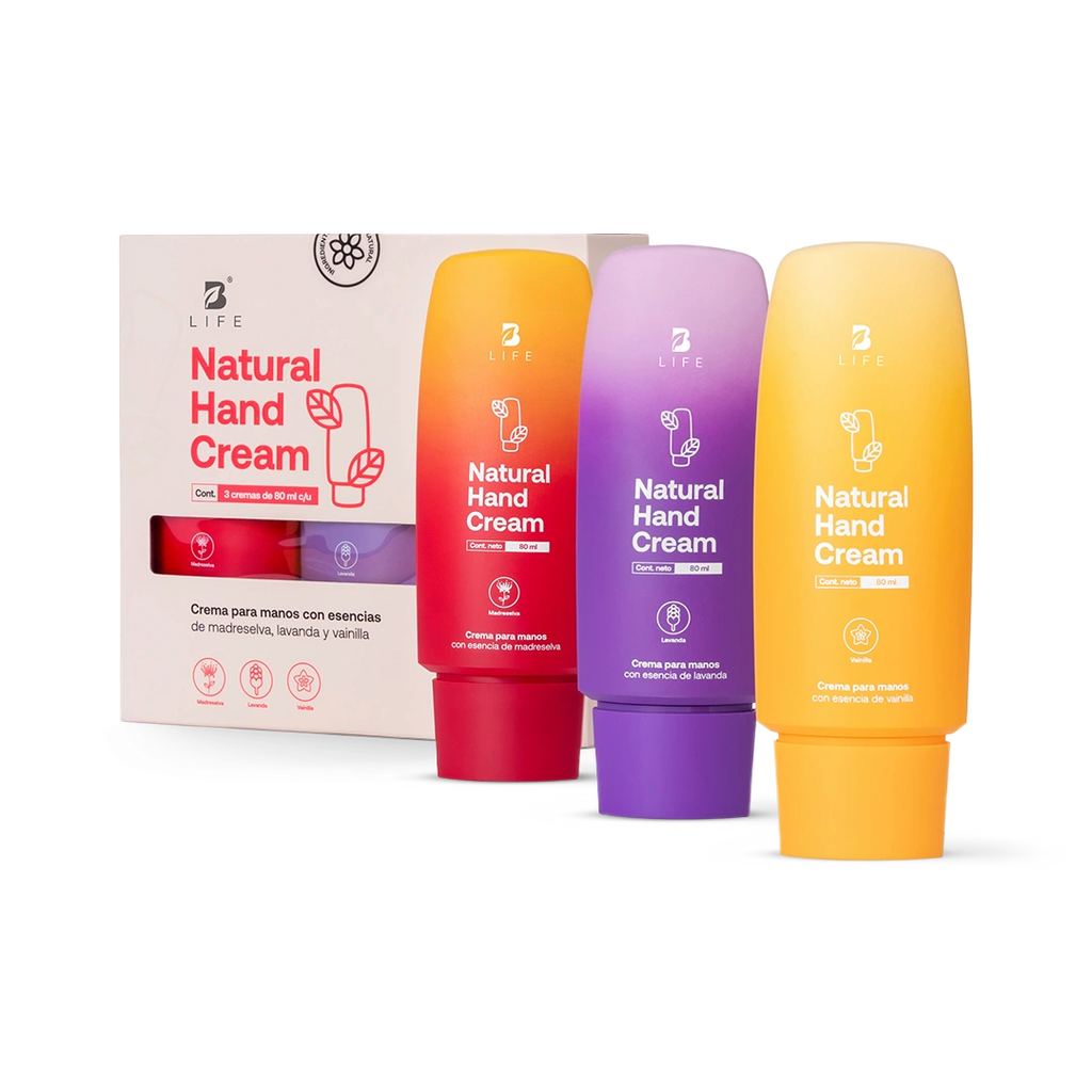 Natural Hand Cream Kit | Kit de Cremas Naturales para Manos 80 ml c/u - 3 Piezas - B Life®