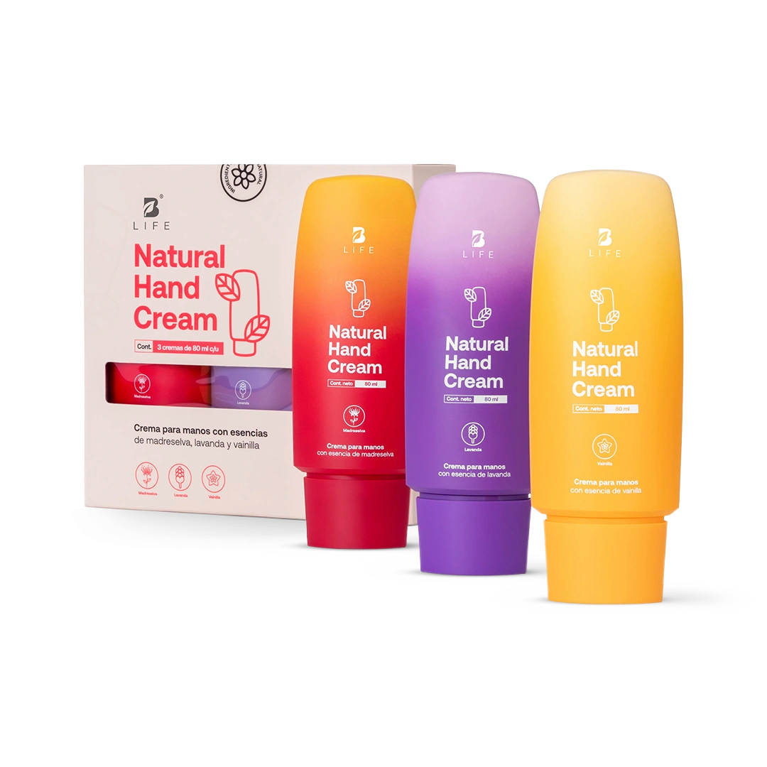 Natural Hand Cream Kit | Kit de Cremas Naturales para Manos 80 ml c/u - 3 Piezas - B Life®