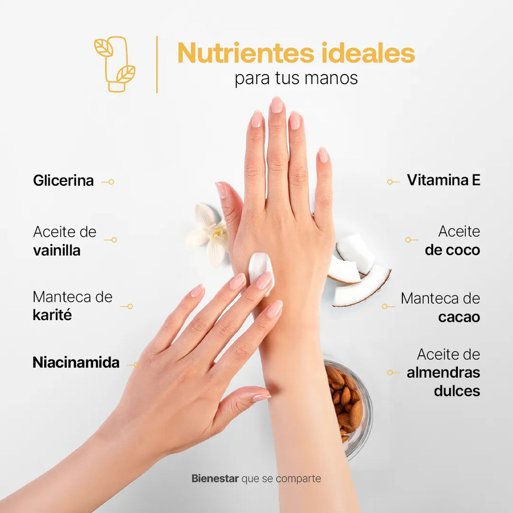 Natural Hand Cream Vainilla | Crema Natural para Manos Vainilla 80 ml c/u