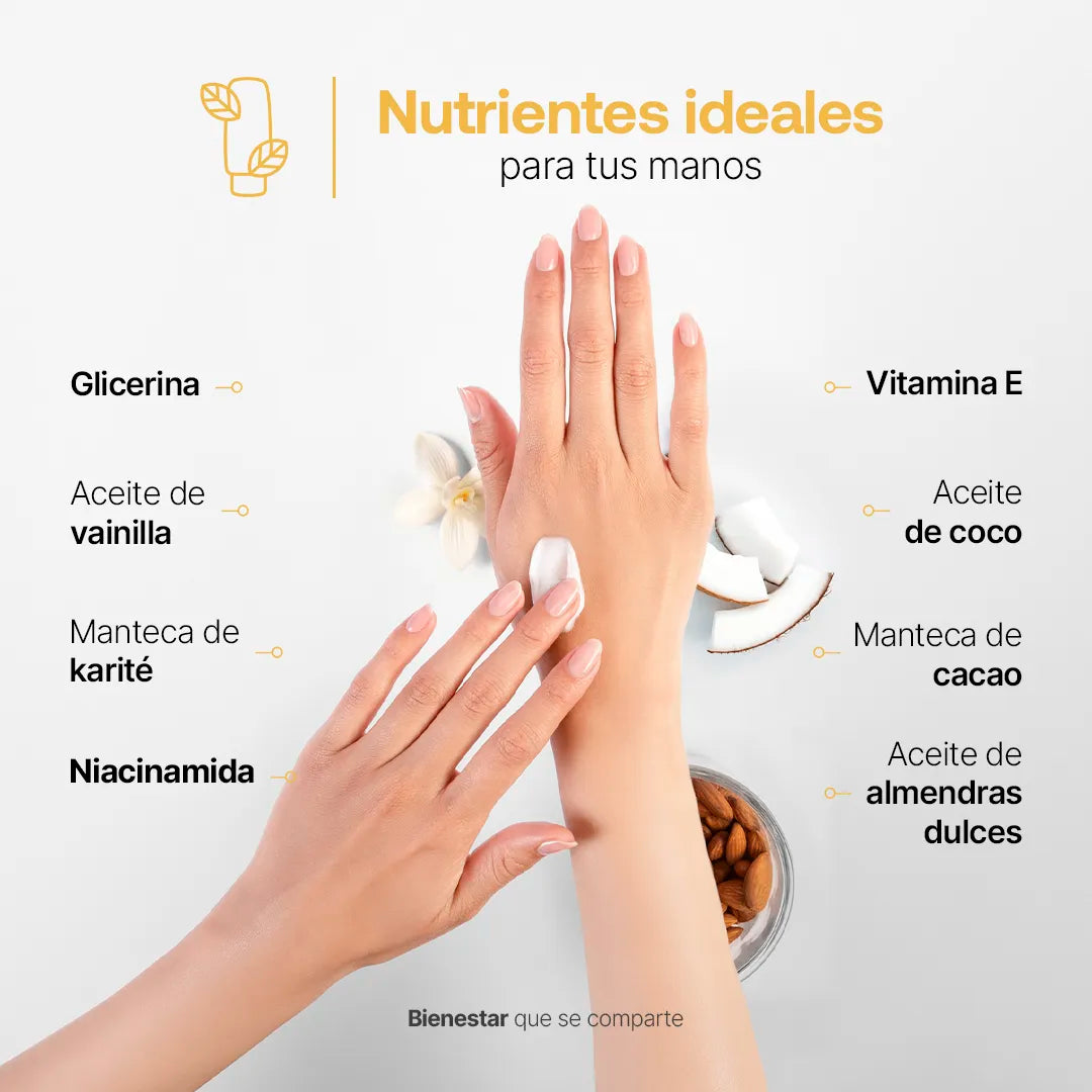 Natural Hand Cream Vainilla | Crema Natural para Manos Vainilla 80 ml c/u