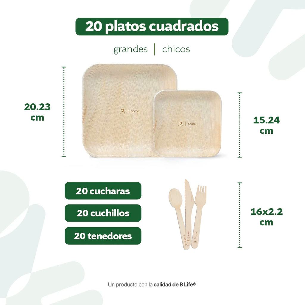 Desechables Hoja de Palma Biodegradable
