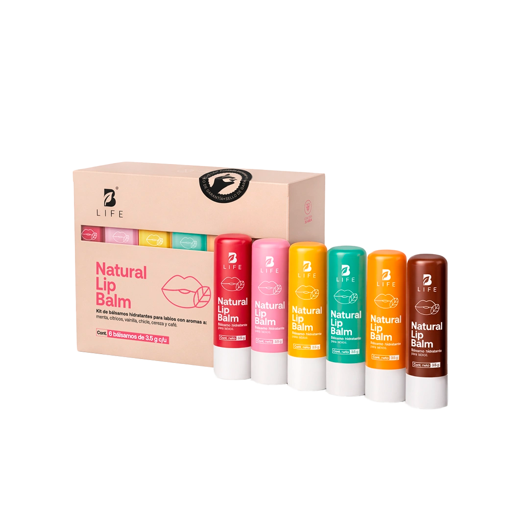 Natural Lip Balm | Bálsamo Natural para Labios 6 piezas 3.5 g c/u - 6 Piezas - B Life®