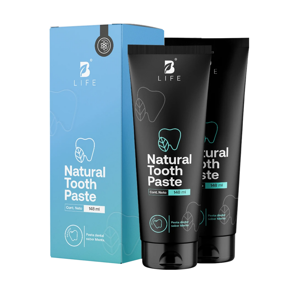 Pasta Dental Natural sin Flúor | Con Más de 94% de Ingredientes Naturales | 148 ml | B Life - 2 Unidades (148 ml c/u) - B Life®