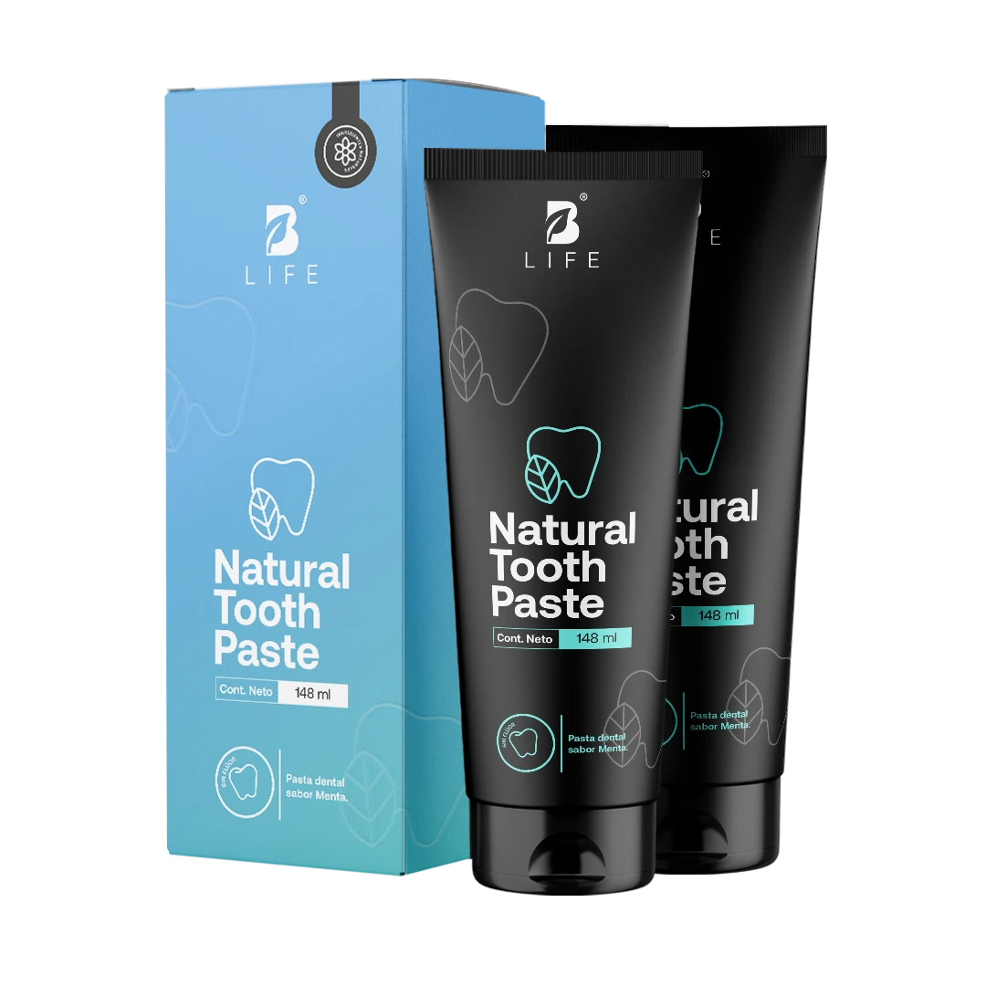 Pasta Dental Natural sin Flúor | Con Más de 94% de Ingredientes Naturales | 148 ml | B Life - 2 Unidades (148 ml c/u) - B Life®
