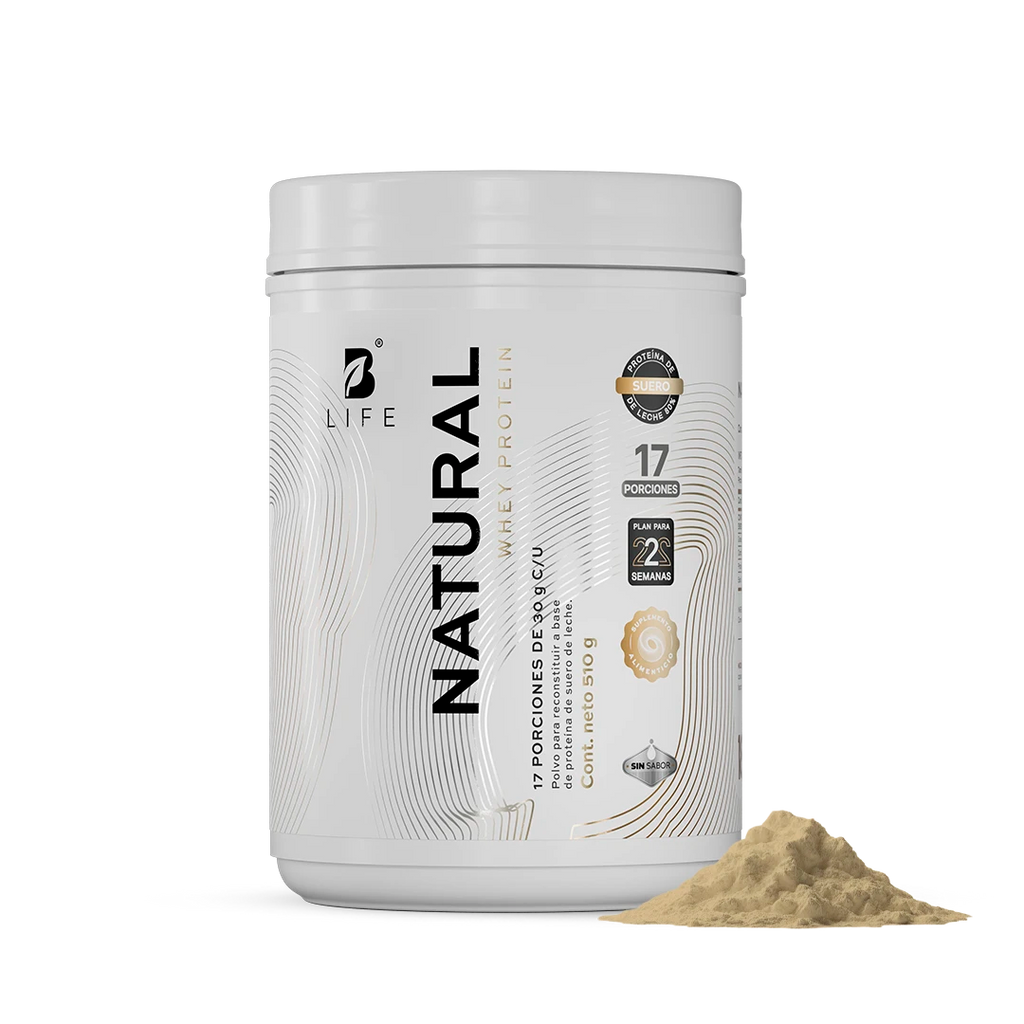Proteína Whey Natural |  Sin Sabor | Sin colorantes artificiales  | 17 porciones  - 510g - B Life®