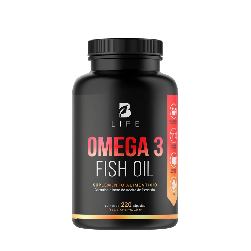 Omega 3 Aceite de Pescado con EPA y DHA |  220 cápsulas | 1000 mg por porción 