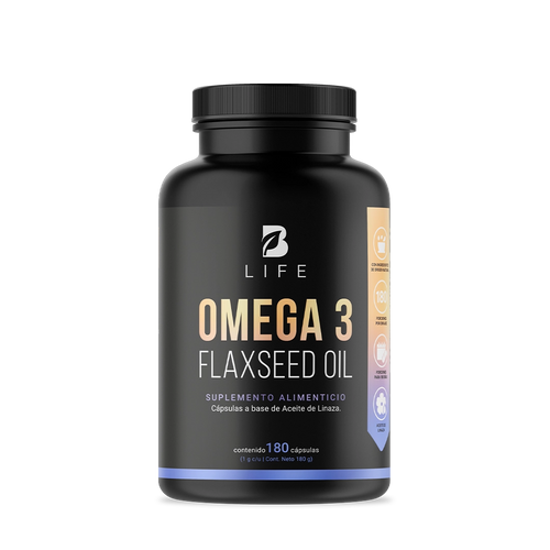 Aceite de Linaza Puro con Omega 3 | Ácido Alfa Linolénico | 180 cápsulas | 1000 mg por porción