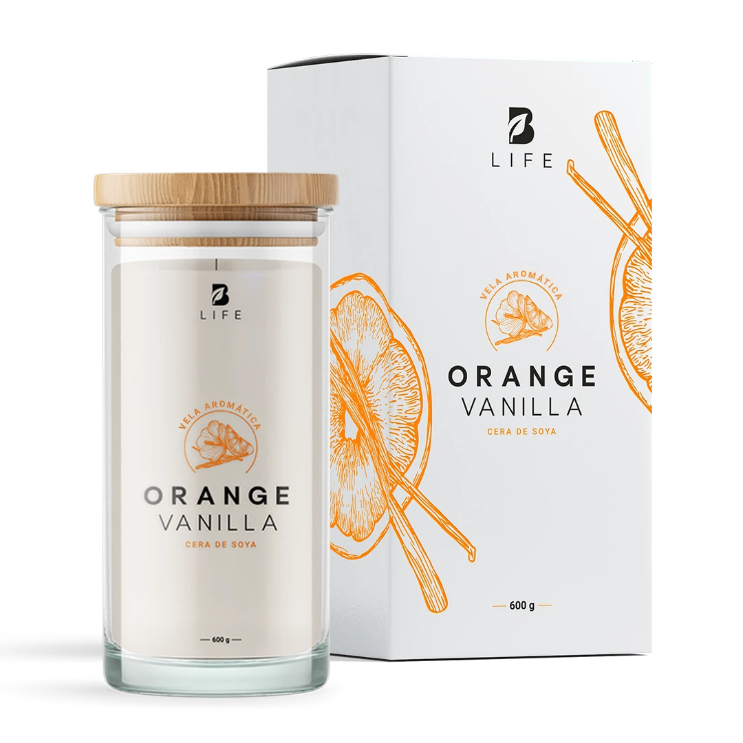Orange Vanilla Aromatic Candle | Vela Aromática Vainilla Naranja 600 g - 600 g - B Life®