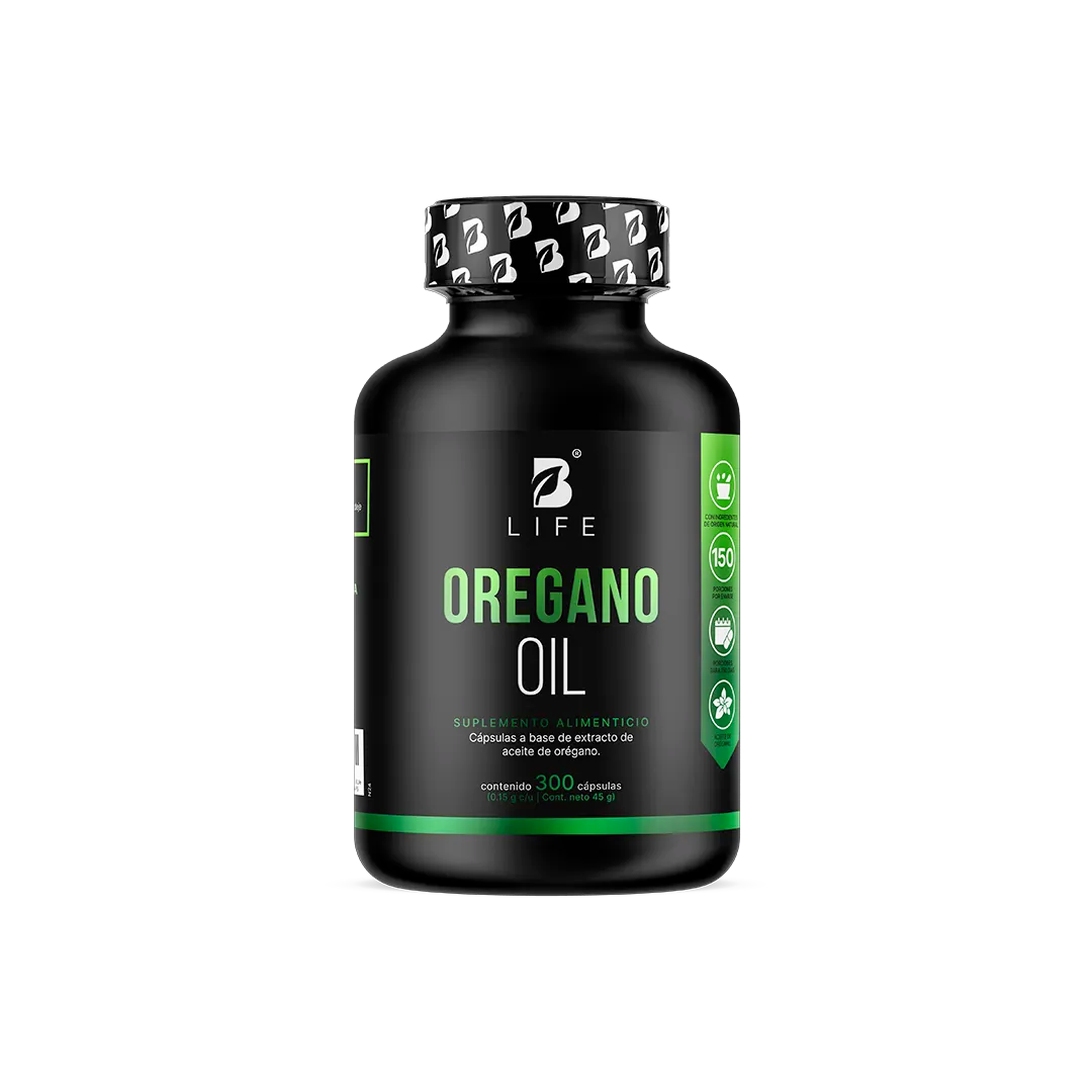 Aceite de Orégano con Carvacrol y Vitamina C | 300 mg por porción - 300 Caps | 150 mg - B Life®