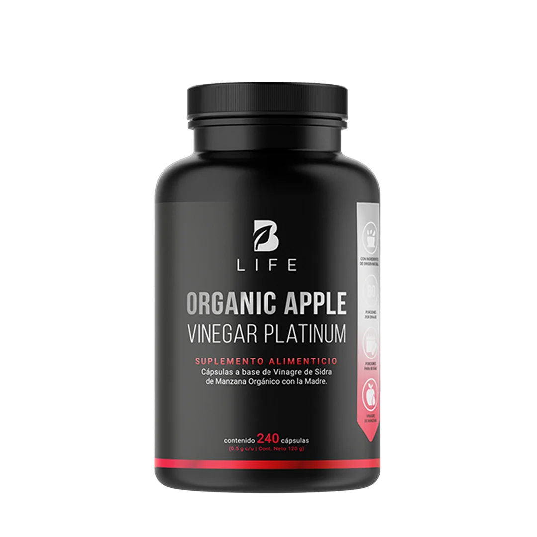 Vinagre de Manzana Orgánico con Cultivo “La Madre” | Fórmula Platinum | 240 cápsulas 