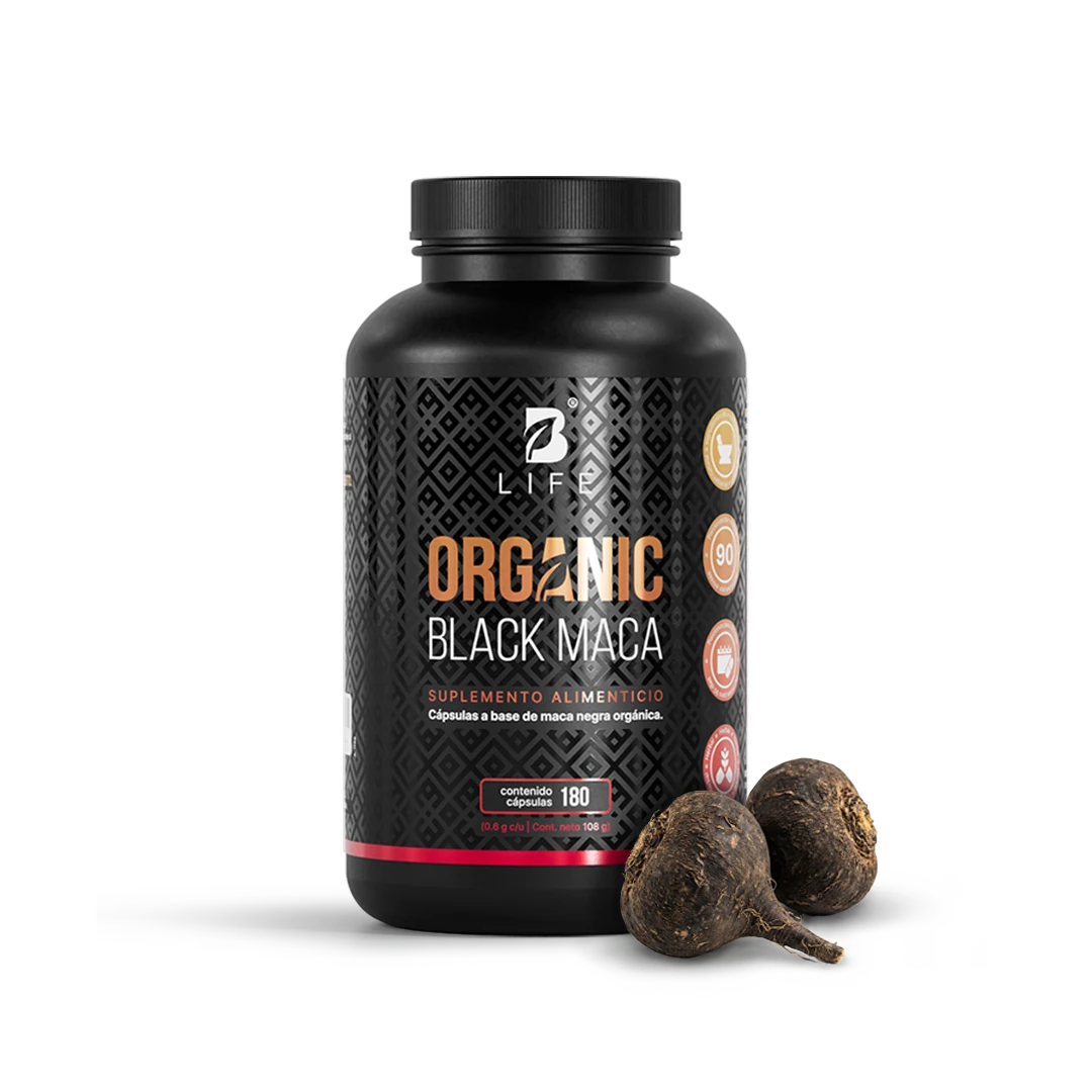 Maca Negra Orgánica | 1000 mg por porción | Fórmula Peruana  - 180 caps - B Life®