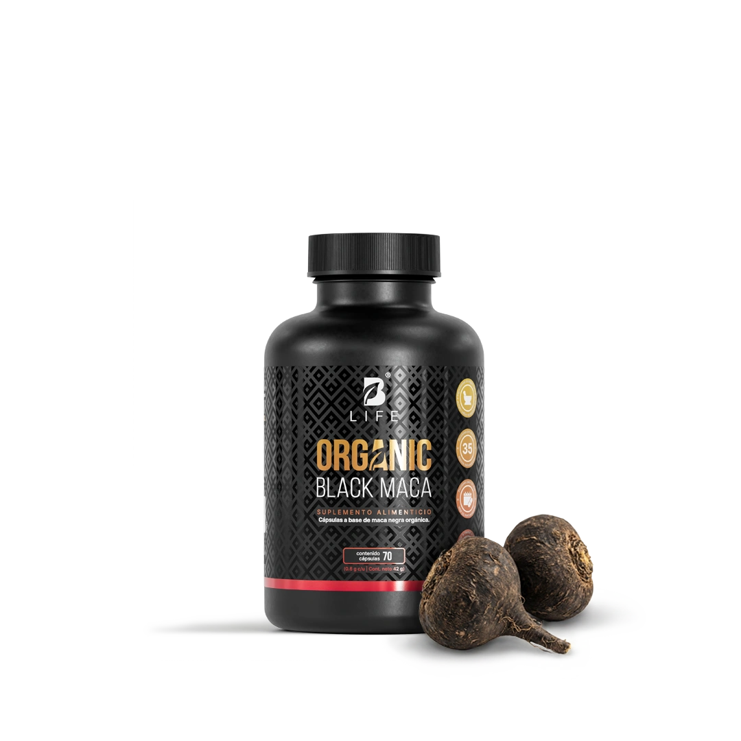 Maca Negra Orgánica | 1000 mg por porción | Fórmula Peruana  - 70 caps - B Life®