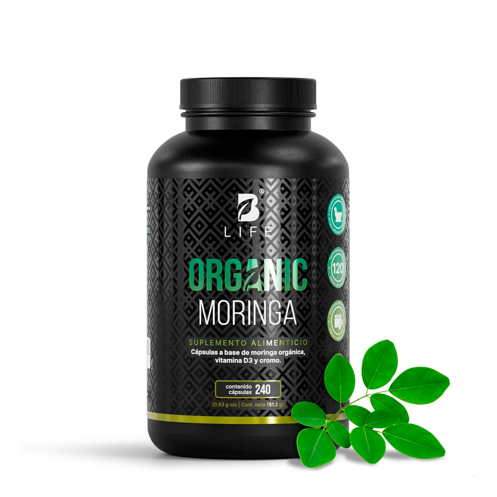 Moringa Orgánica | Con Cromo y Vitamina D3  | 1000 mg por porción | 240 cáps - 240 caps - B Life®