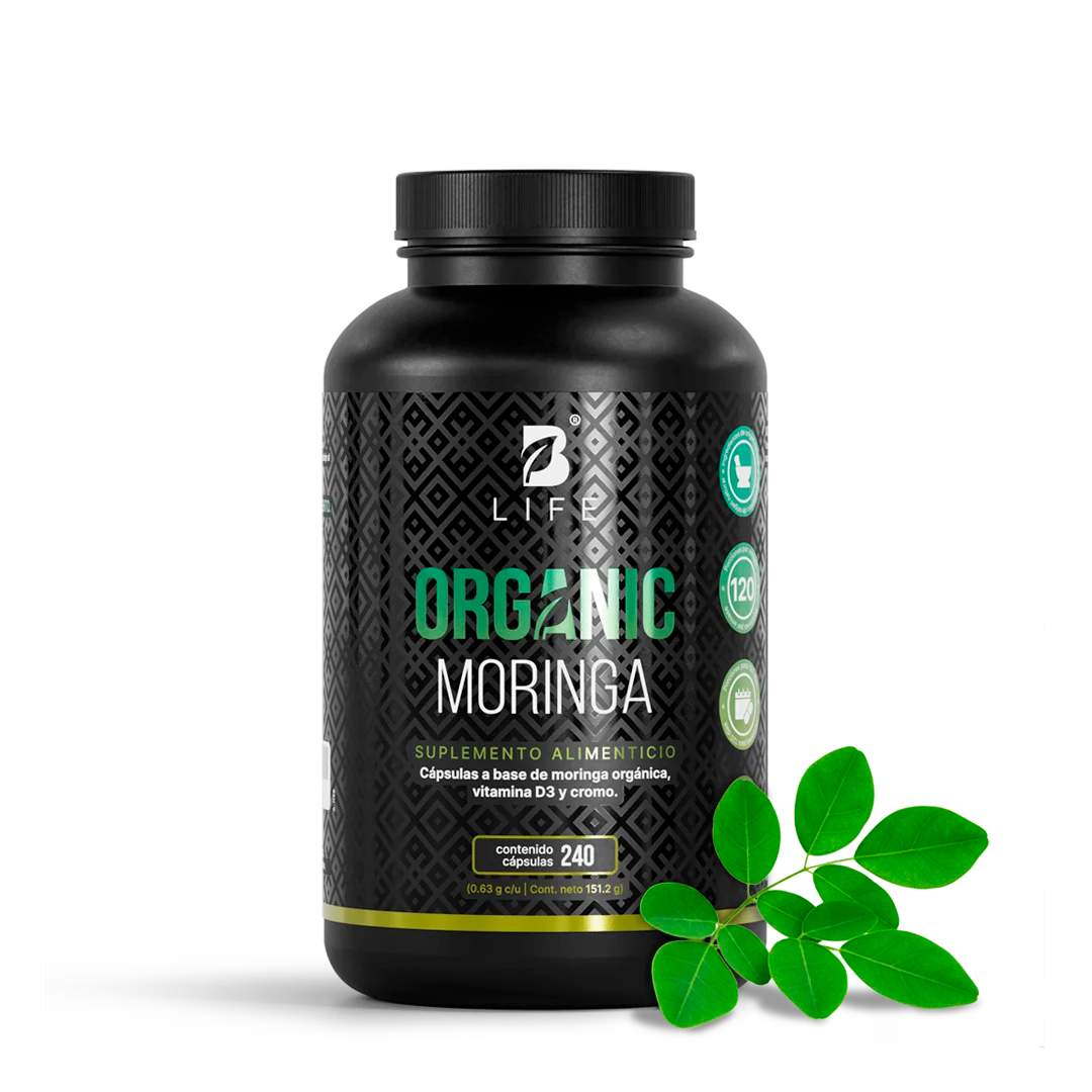 Moringa Orgánica | Con Cromo y Vitamina D3  | 1000 mg por porción | 240 cáps - 240 caps - B Life®