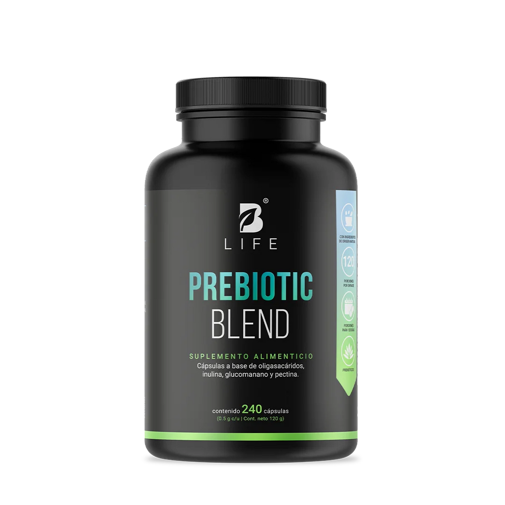 Prebióticos con Inulina, Glucomanano y Pectina | 1000 mg por Porción | 240 Cápsulas - 240 Caps | 500 mg - B Life®