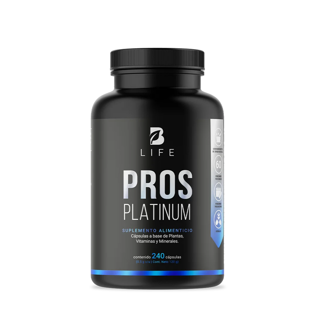 Fórmula Platinum con Ciruelo Africano, Selenio, Cúrcuma, Zinc, Semilla de Calabaza y Vitamina D3 | 2000 mg por Porción | 240 Cápsulas - 240 Caps | 500 mg - B Life®
