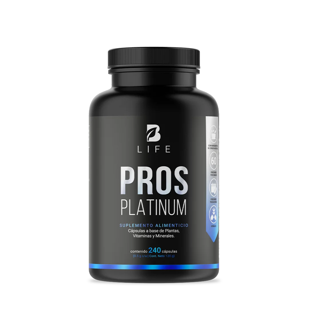 Fórmula Platinum con Ciruelo Africano, Selenio, Cúrcuma, Zinc, Semilla de Calabaza y Vitamina D3 | 2000 mg por Porción | 240 Cápsulas - 240 Caps | 500 mg - B Life®