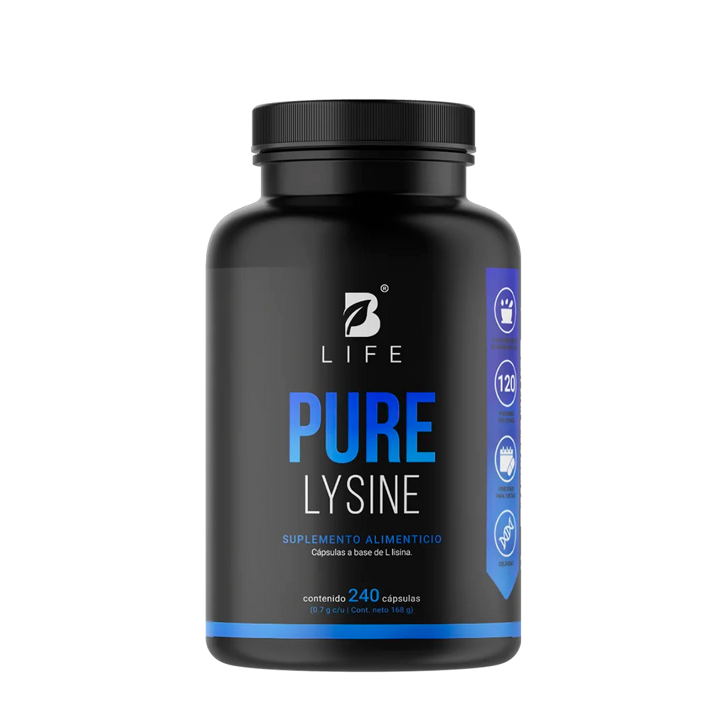 Lisina Pura | 240 cápsulas | 1400 mg por porción  - 240 Caps | 700 mg - B Life®