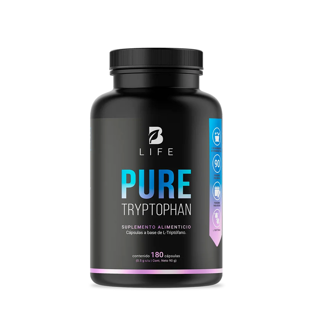Pure Tryp-tophan | 180 cápsulas | 500 mg por Porción | Aminoácido Esencial 