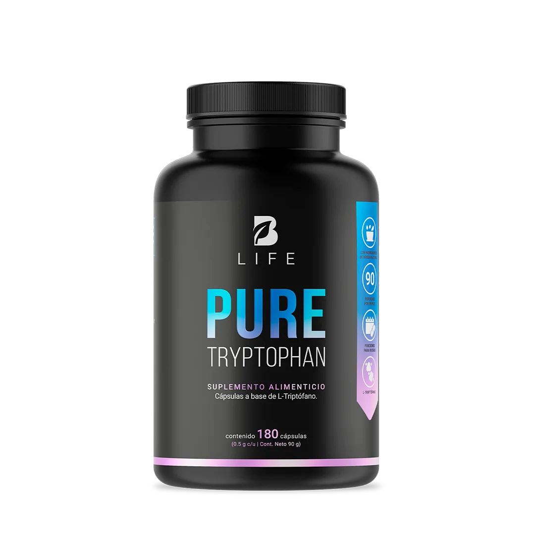 Pure Tryp-tophan | 180 cápsulas | 500 mg por Porción | Aminoácido Esencial 
