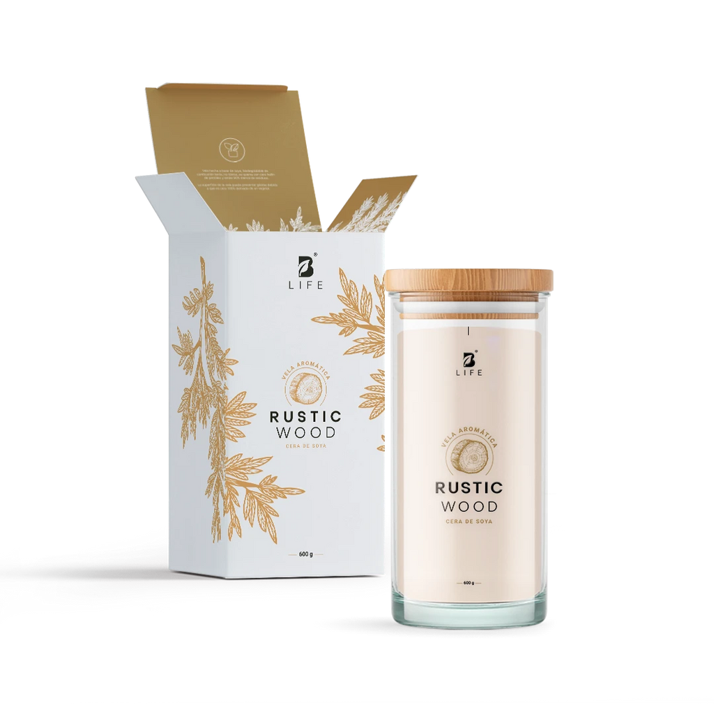 Rustic Wood Aromatic Candle | Vela Aromática Madera de Oud 600 g - 600 g - B Life®