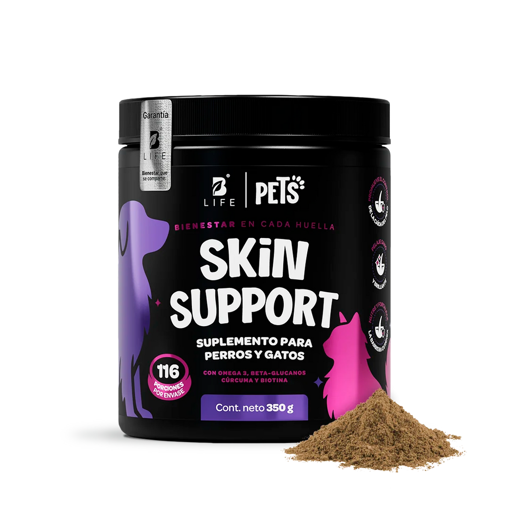 Suplemento en Polvo para Perros y Gatos | Omega 3, Cúrcuma, Complejo B y Biotina | 350 g | Sabor Res - 350 g - B Life®