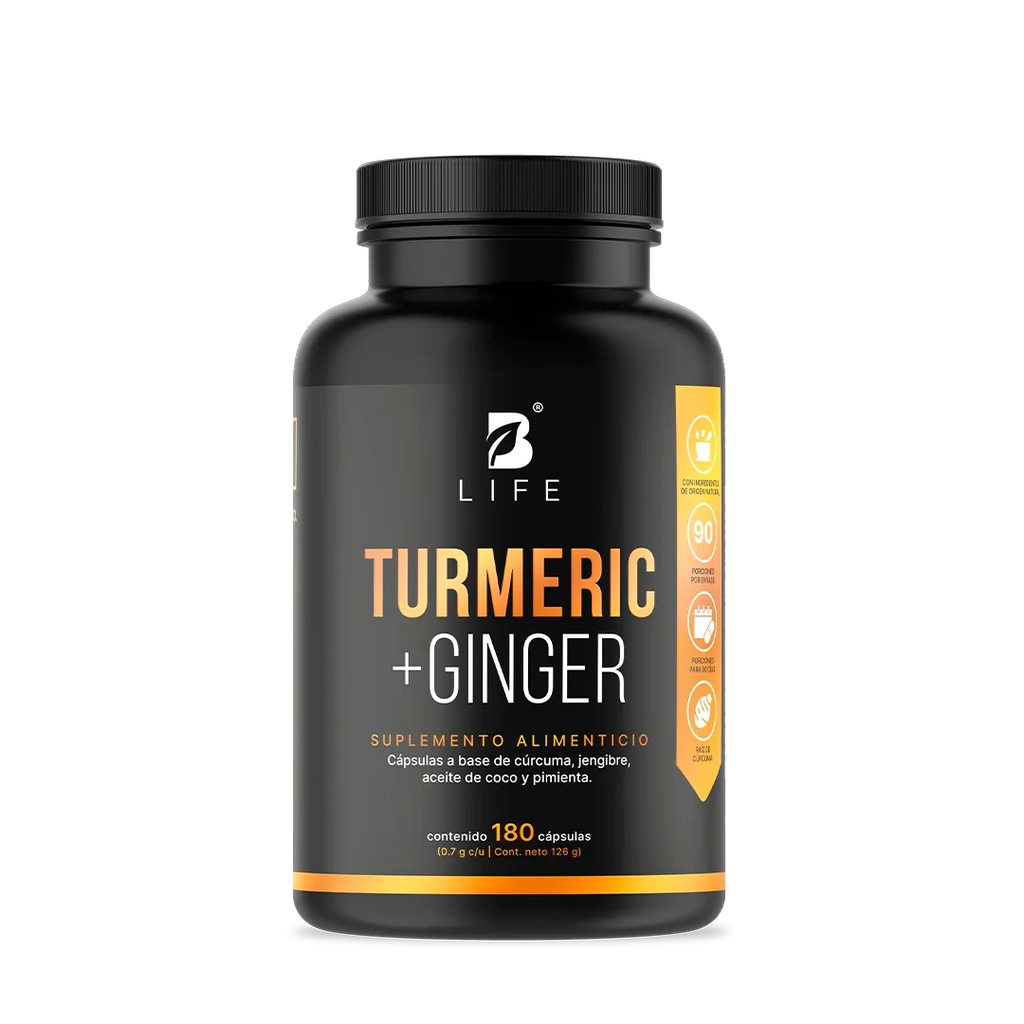 Cúrcuma con Jengibre | adicionado con Aceite de Coco y Pimienta Negra | 1400 mg por Porción 