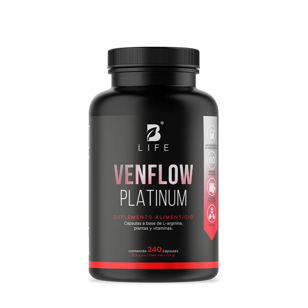 Mezcla Platinum con L-Arginina, Resveratrol, Ajo negro, Jengibre y Vitaminas |  240 cápsulas  - 240 Caps | 500 mg - B Life®