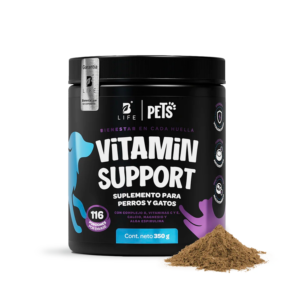  Multivitamínico Perros y Gatos | Potenciado con Magnesio, Calcio y Vitamina C | 350g | Sabor Res  - 350 g - B Life®