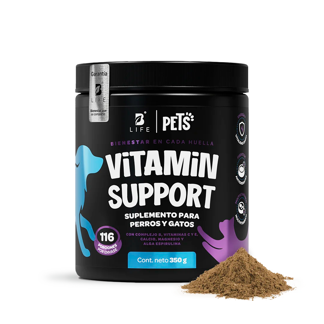  Multivitamínico Perros y Gatos | Potenciado con Magnesio, Calcio y Vitamina C | 350g | Sabor Res  - 350 g - B Life®