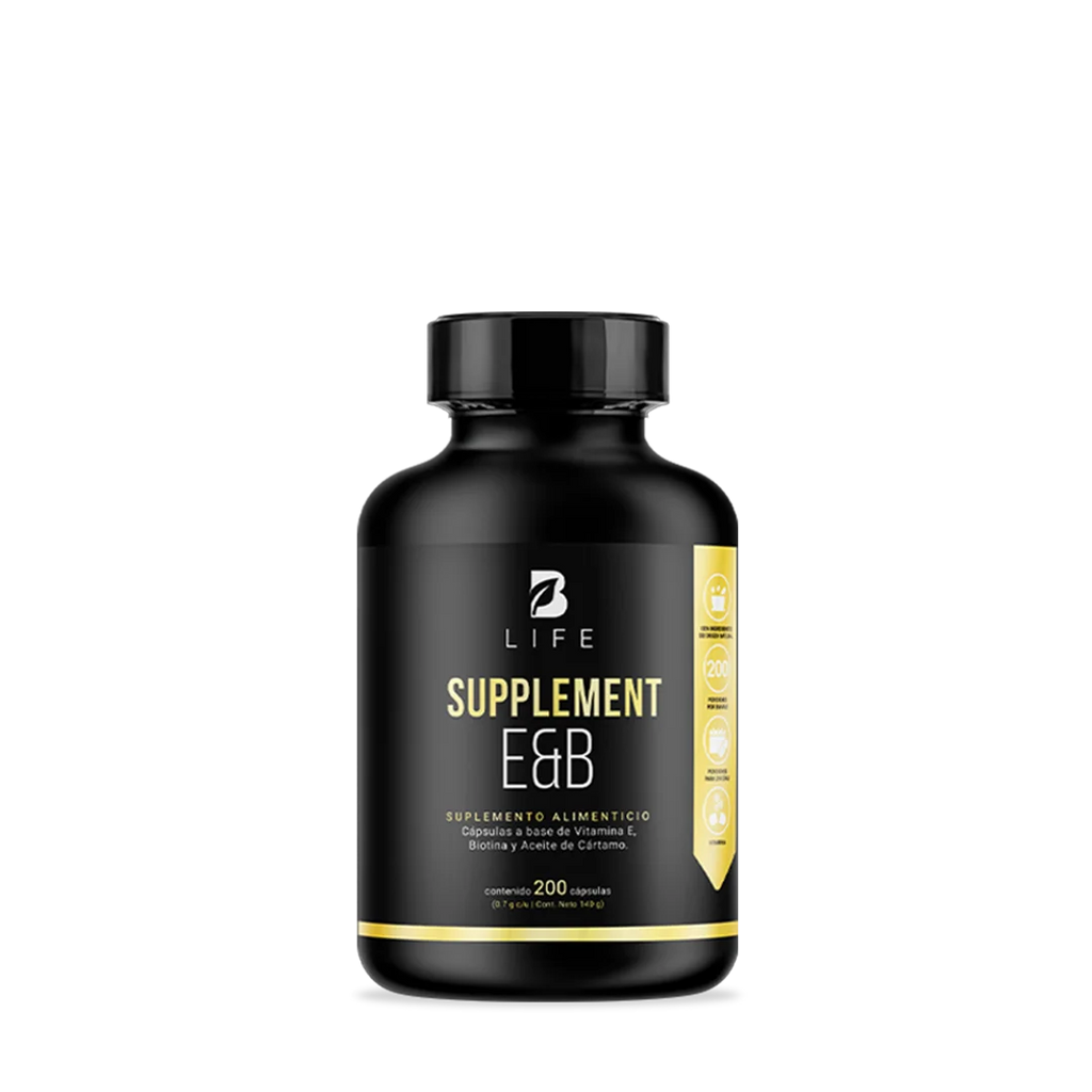 Vitamina E 400 UI | con Biotina y Aceite de Cártamo | 200 cápsulas